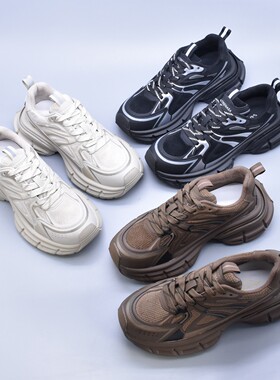 微瑕绒布内衬老爹鞋增高运动青春软底学院休闲鞋防滑百搭松糕鞋潮