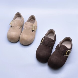 微瑕百搭内增高毛毛鞋女鞋复古休闲卡皮巴拉勃肯鞋软底加绒棉鞋潮