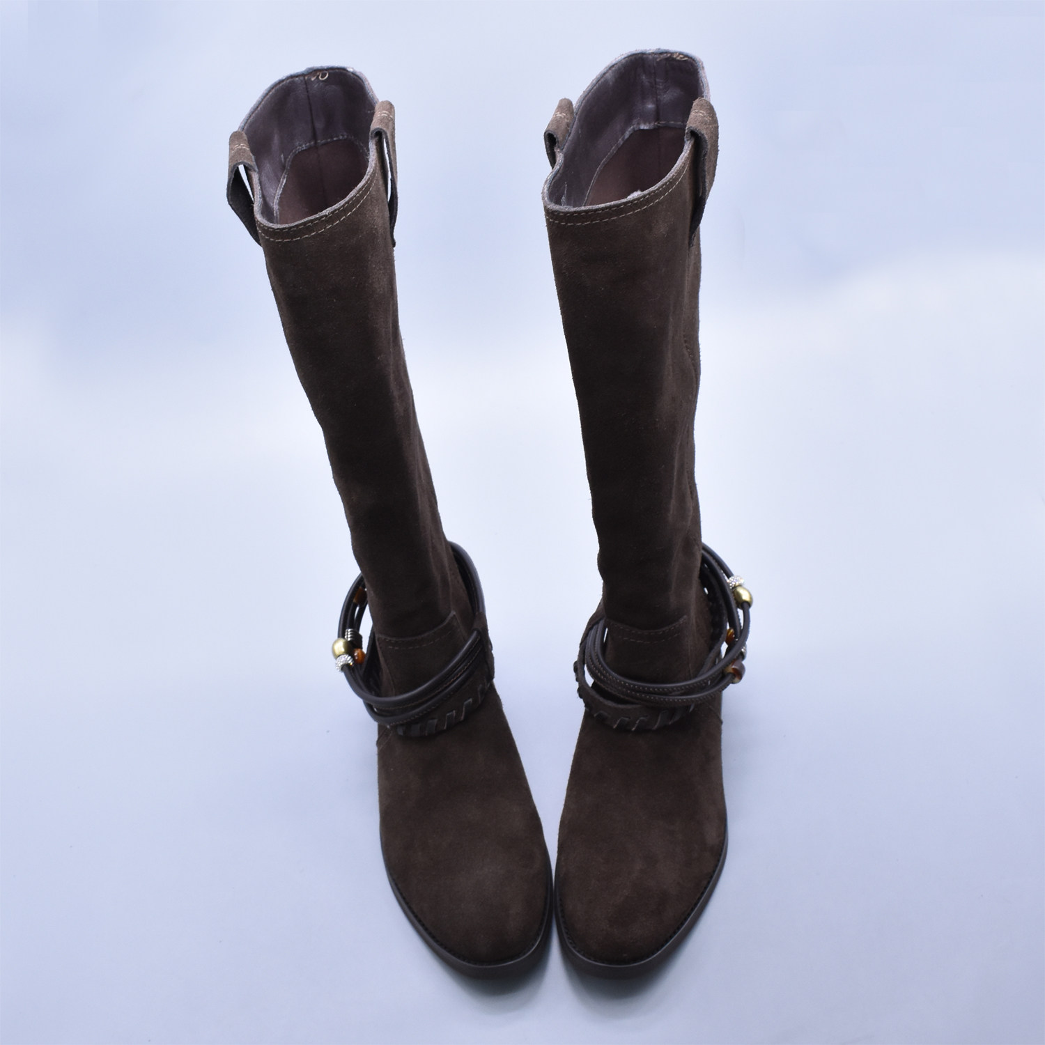 全牛皮骑士靴百搭显腿直后拉链真皮高筒靴圆头长靴粗跟软底包邮,女鞋,骑士靴,淘宝优惠券,粉丝福利购,淘宝优惠卷