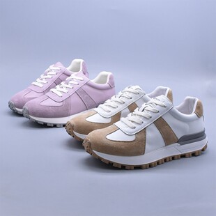 微瑕清软底好走德训女华夫阿甘鞋运动休闲厚底增高慢跑牛皮老爹鞋
