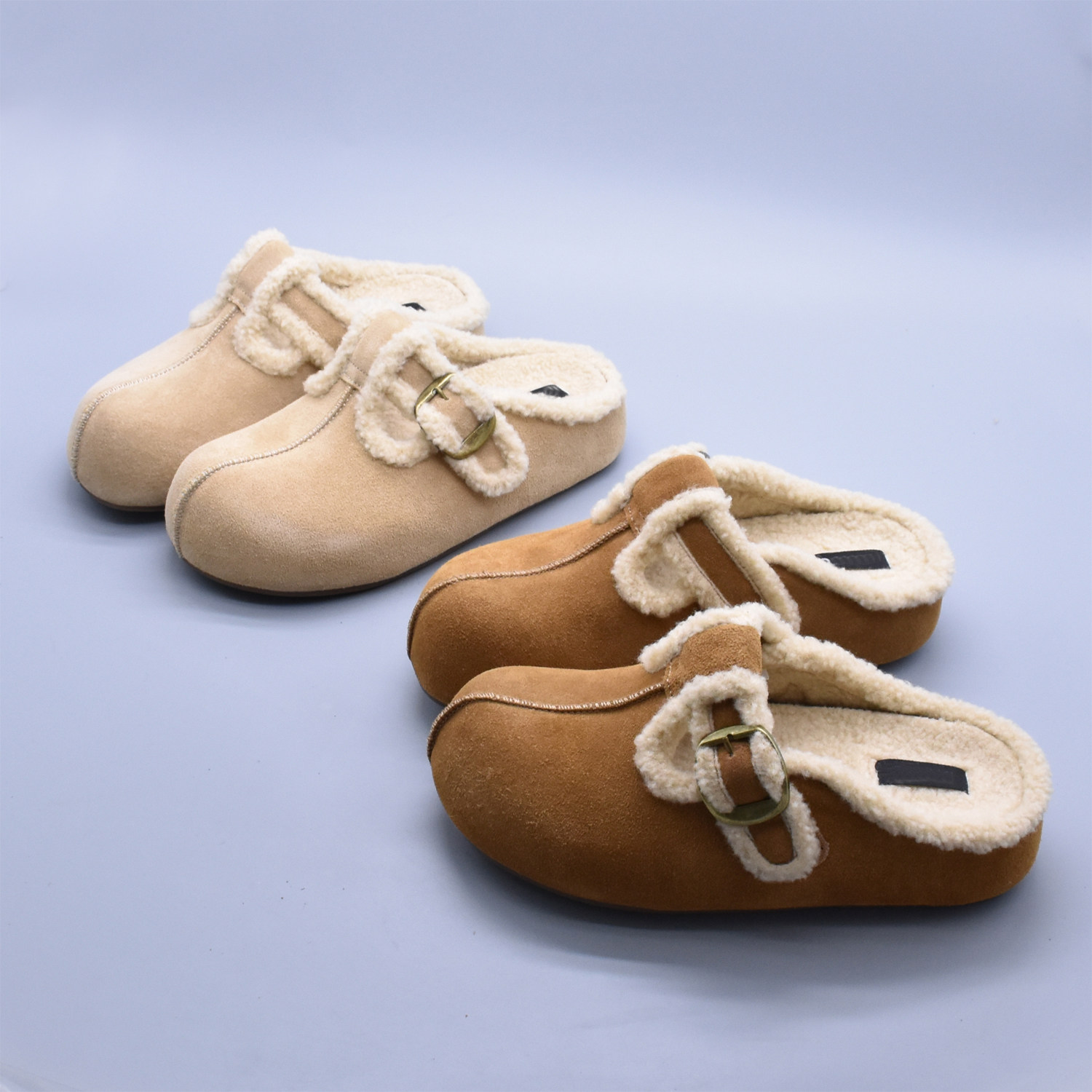 秋冬好物外穿厚底拖鞋豆豆鞋百搭棉拖鞋真皮休闲小土豆牛皮勃肯鞋,女鞋,包头拖,淘宝优惠券,粉丝福利购,淘宝优惠卷