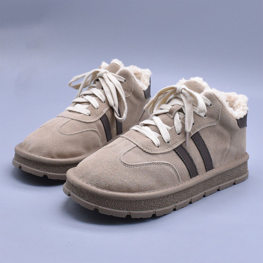 微瑕清百搭牛皮运动休闲鞋真皮厚底德训鞋女单鞋圆头软底高帮棉鞋,女鞋,休闲板鞋,淘宝优惠券,粉丝福利购,淘宝优惠卷