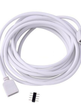 LED4pin灯带延长线 5050/3528RGB七彩灯带免焊接头连接器插头器