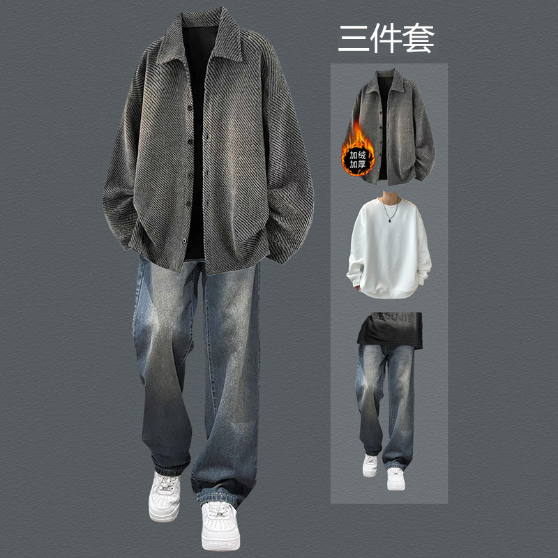 美式夹克外套男士休闲套装