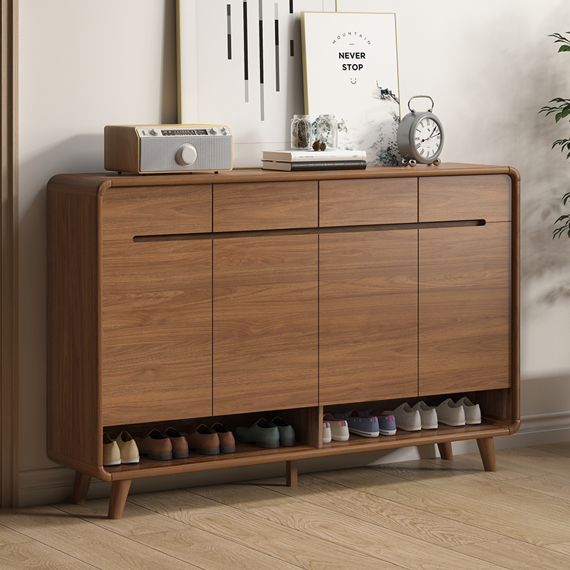 全友家居加厚实木边框鞋柜 适用于户外新中式玄关 大容量室内收纳