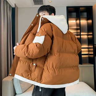 假两件棉衣男冬季2026新款潮流痞帅气羽绒棉服加厚潮牌棉袄子外套