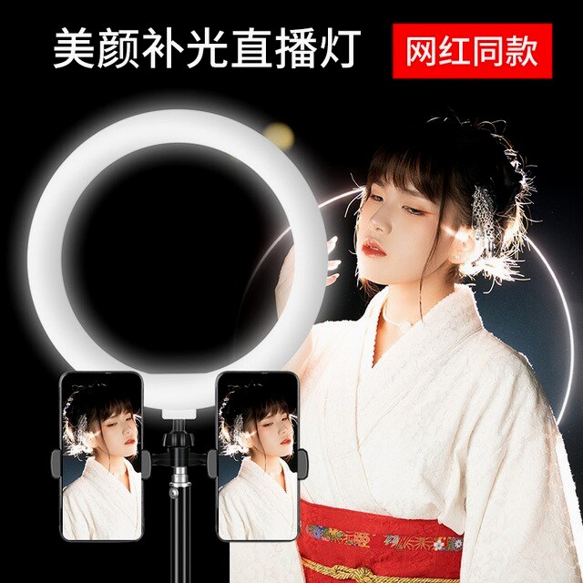 【多机位三脚架】直播支架双机位手机专用带补光灯桌面主播拍视频