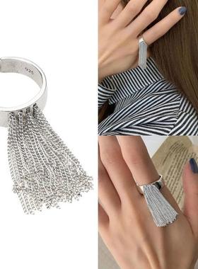 Hip Hop Punk Tassel Rings for Women Elegant Charm Vintage Un