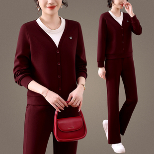 今年流行的妈妈套装2026春款40减龄洋气中年女人休闲两件套运动服