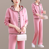 女两件套休闲装 连帽假两件运动套装 新款 2026春季