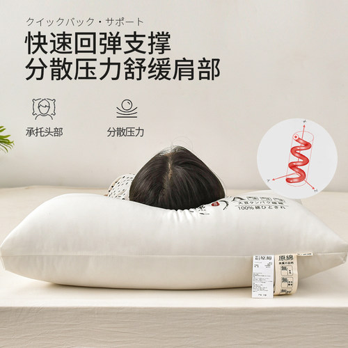 出口日本原棉羽丝绒酒店护颈枕芯