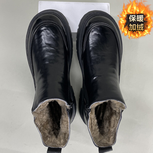 雪地靴男款皮毛一体加厚绒高帮保暖棉鞋真皮商务休闲厚底高帮皮鞋