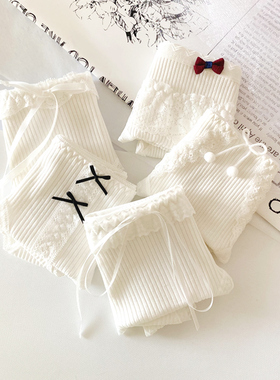 内裤女生纯白色纯棉裆纯欲风少女裤头洛丽塔学生甜欲简约三角裤