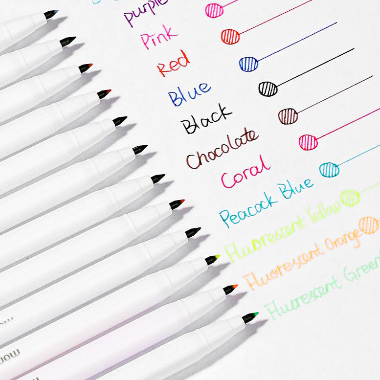 한국어 모나미 P3000 수채화 펜 손계좌 노트 후크라인 펜 컬러펜 모나미 젤펜