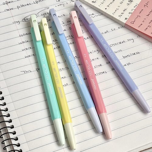 Monami慕那美圆珠笔153CLIP柔和彩色杆按动笔中油笔0.5mm书写润滑