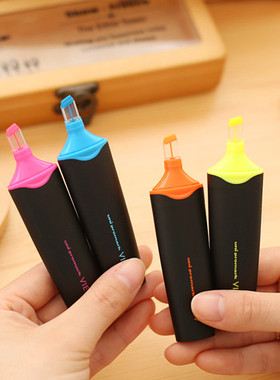 uni三菱 promark VIEW USP-200视窗荧光笔记号笔斜头划重点标记笔