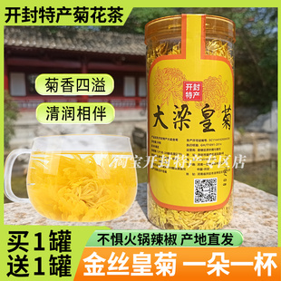 菊花茶金丝皇菊大朵黄菊花开封特产大梁皇菊罐装茶一朵一杯菊花茶