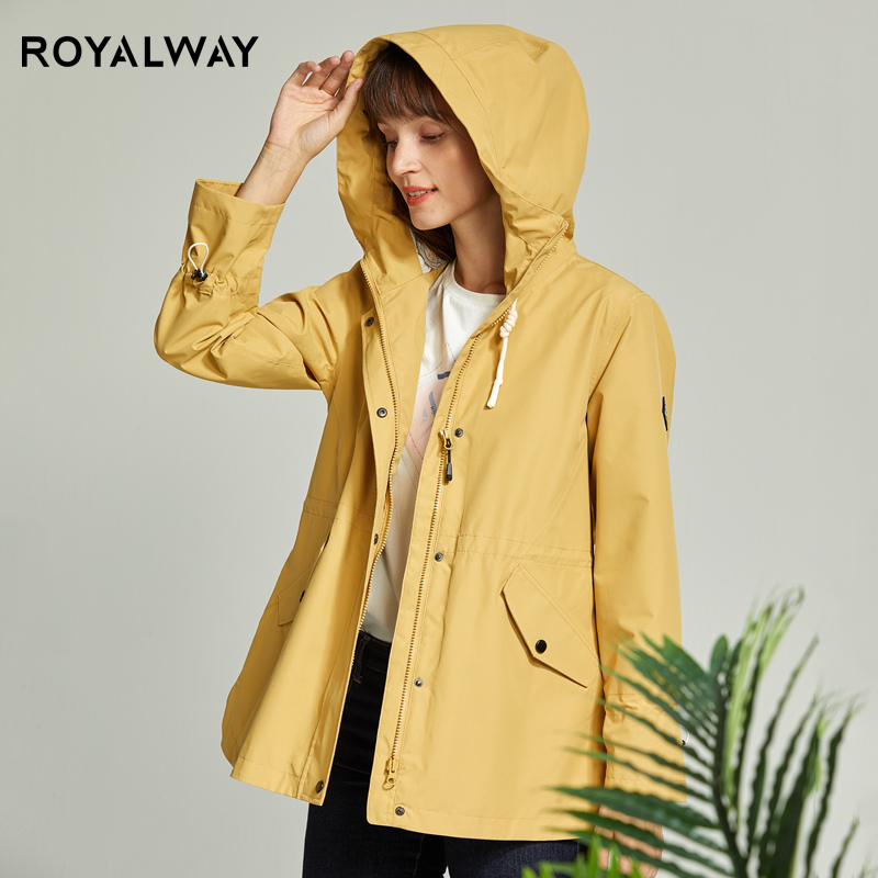 ROYALWAY休闲风衣女春秋压胶夹克