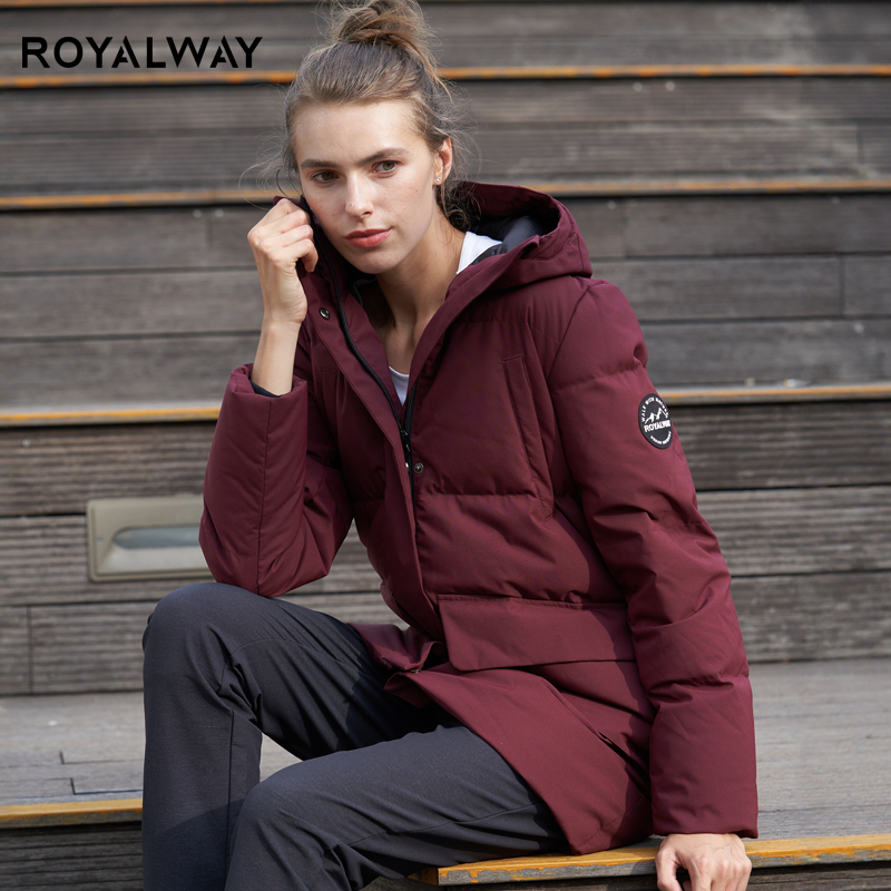 ROYALWAY中长款羽绒服女90白鹅绒