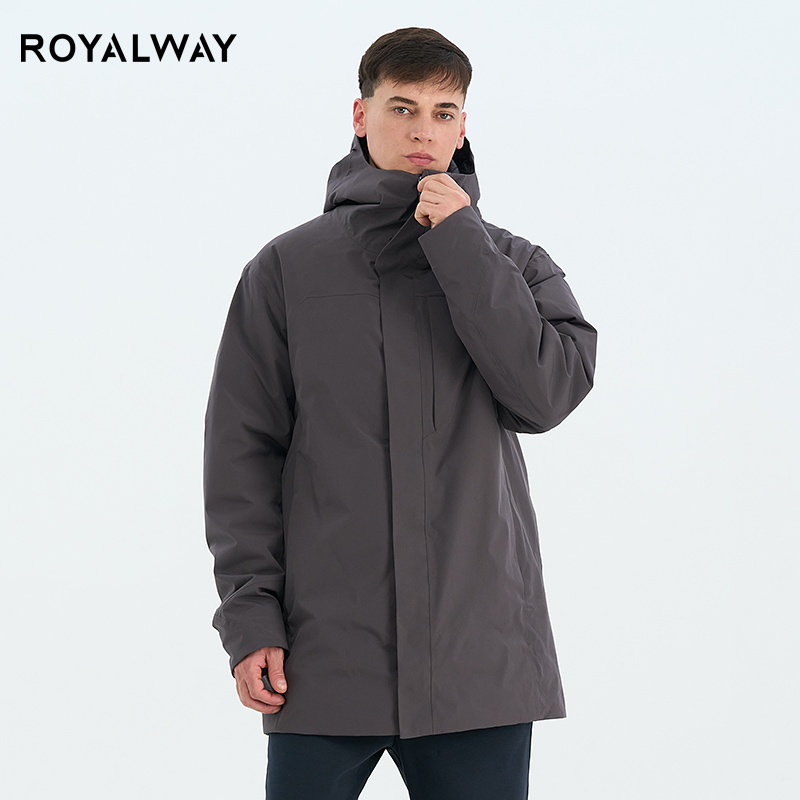 ROYALWAY长款羽绒服男90鸭绒保暖
