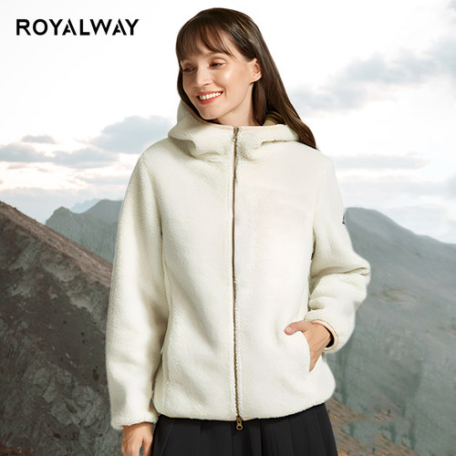 ROYALWAY复合抓绒衣女羊羔绒连帽