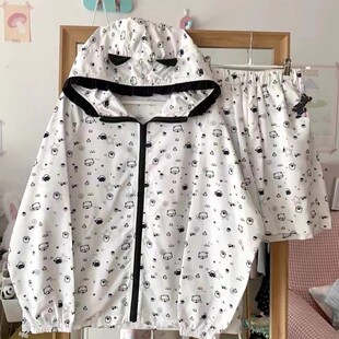 卡通耳朵连帽防晒衣女夏季新款宽松可爱小众薄款透气冰感外套ins