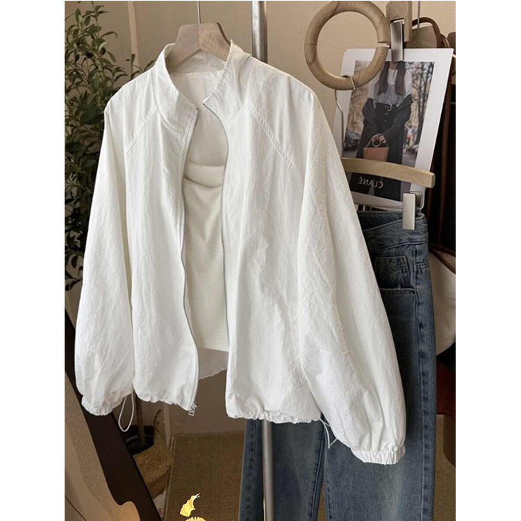 韩国防晒衣薄款立领外套休闲夏季户外休闲百搭显瘦运动夹克上衣女