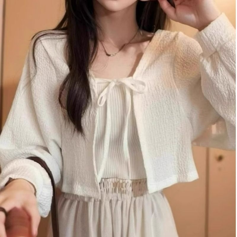 小坎肩防晒罩衫外套女外搭披肩薄款开衫灯笼袖设计感配吊带裙上衣