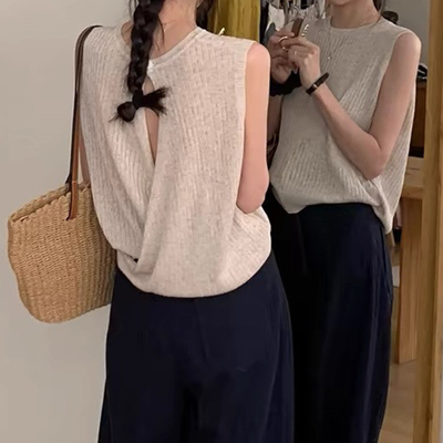 冰丝针织背心女薄款夏季设计上衣