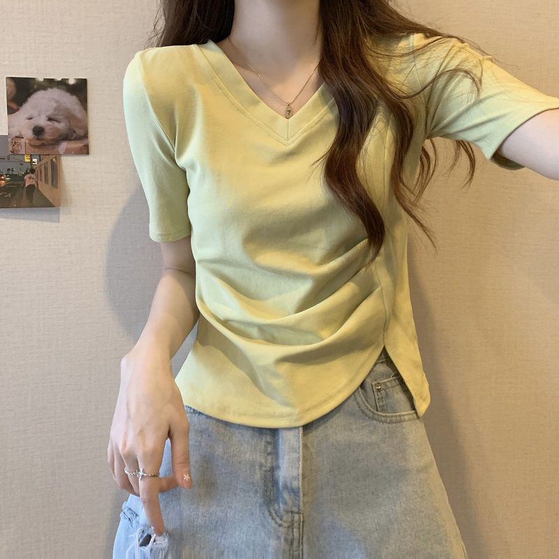 短袖T恤女夏不规则上衣