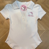 hellokitty凯蒂猫短袖 上衣 polo领辣妹显瘦短款 t恤女夏季 2024新款