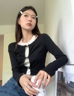 法式甜辣风上衣套装女春秋季外套背心盐系轻熟辣妹吊带开衫两件套