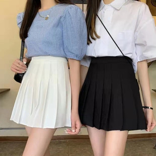 灰色百褶裙半身裙女夏季 裙子a字裙春秋 新款 高腰短裙jk学院风西装