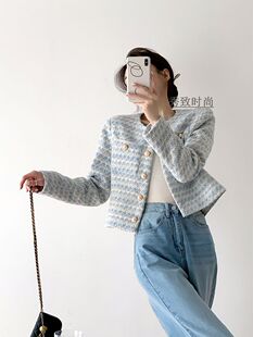 小香风短外套女秋冬款2025年新款法式高级感名媛气质纽扣长袖上衣