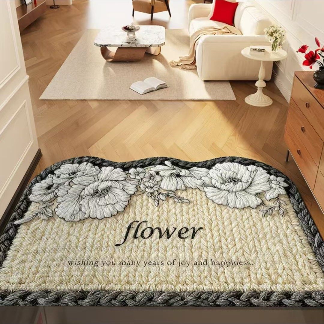 亚麻编织小香风入户门吸水防滑地垫浴室垫卫生间脚垫家用法式轻奢,居家布艺,入户地垫,淘宝优惠券,粉丝福利购,淘宝优惠卷