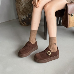 依佳依2025秋冬新款厚底复古加绒勃肯鞋女保暖防滑不累脚棉鞋女鞋
