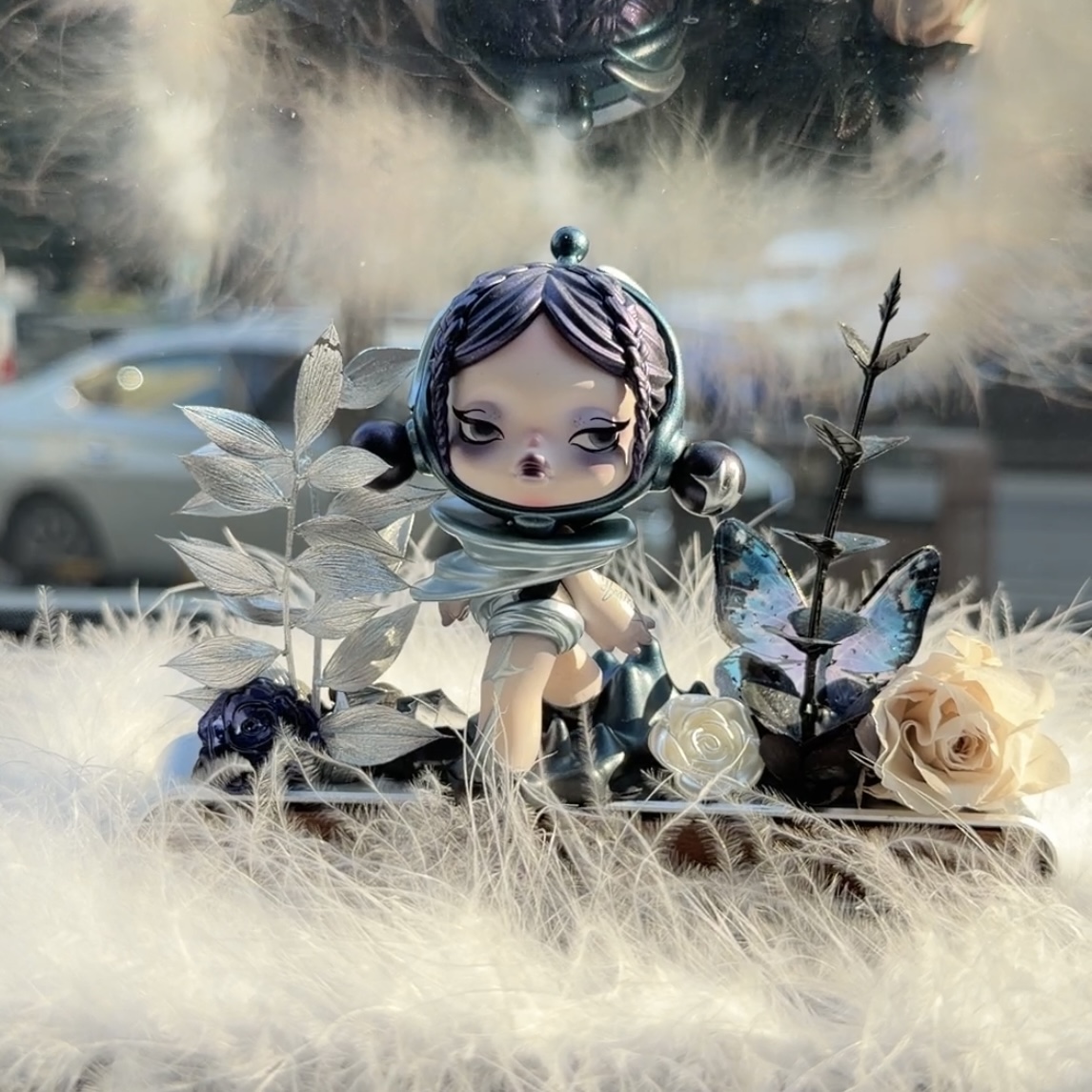 泡泡玛特车载中控台号码牌摆件车内装饰品汽车临时停车牌女生礼物