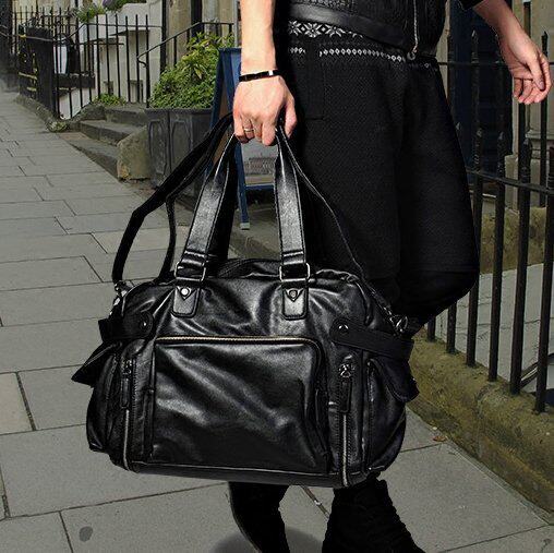 单肩包男包手提包商务休闲男士包包软皮质斜挎包大容量出差旅行包