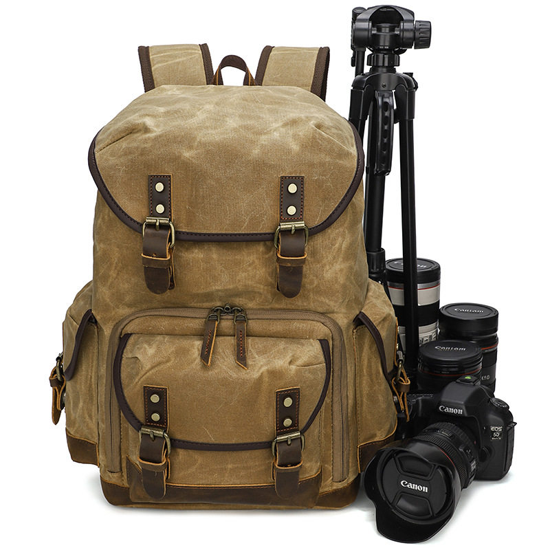 复古摄影包双肩包电脑包微单相机包背包男士内胆收纳单反相机包