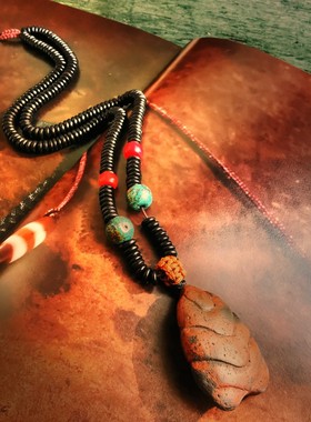 09407蝎子擦擦项链绿松石老雪巴老玛瑙多宝项链配饰时尚民族风首