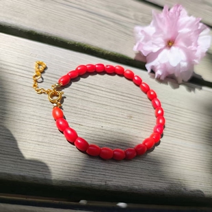 15462清代老雪巴古珠琉璃手链Old Xeba Colored Glaze Bracelet