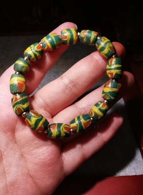 12853十八世纪西非加纳老琉璃手串