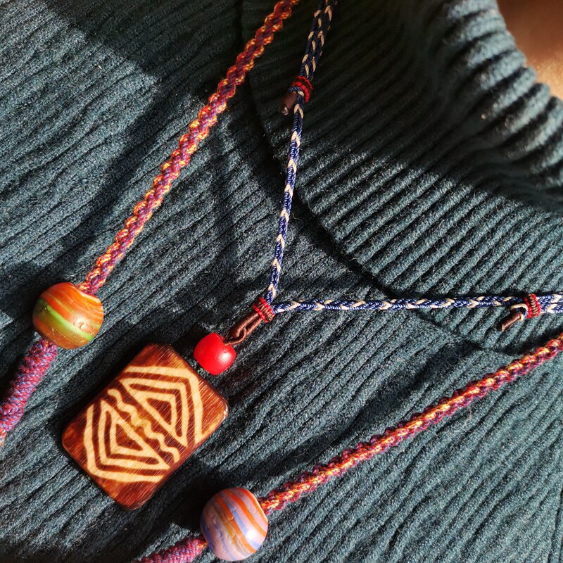 45777西亚千年蛋白木玉化一代老邦迪克天珠项链 古董珠宝文玩配饰