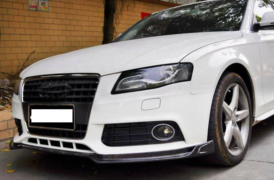 適用于09-12奧迪A4L B8碳纖維前唇擾流前鏟下巴小包圍A4改裝包圍