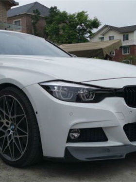 适用于宝马3系F30F35 MTECH M-TECH MT碳纤前唇扰流下巴前头铲V款