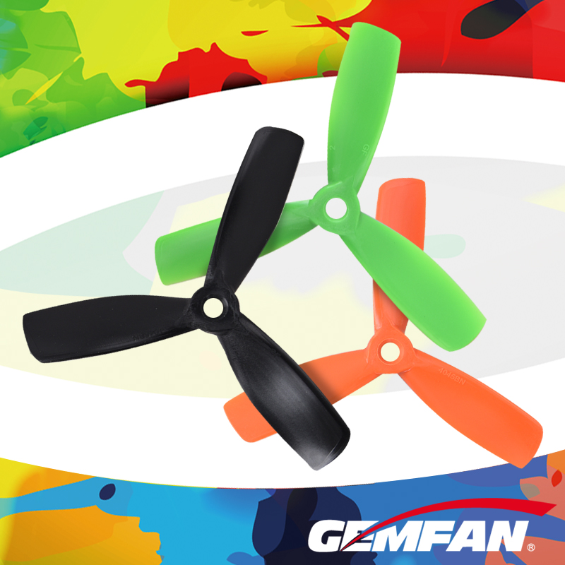 Gemfan 4045BN 三叶玻纤尼龙 4寸3叶平头桨 穿越机正反桨 4支装