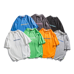 夏季簡約多色字母印花短袖恤棉