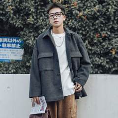 秋季上衣寬鬆毛呢外套