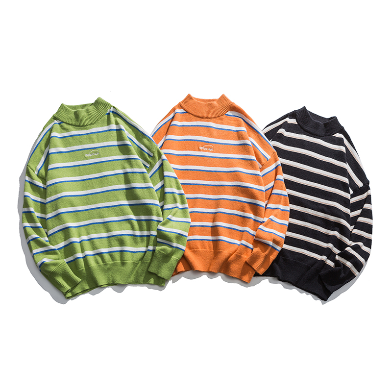 Winter casual stripe Pullover polyester