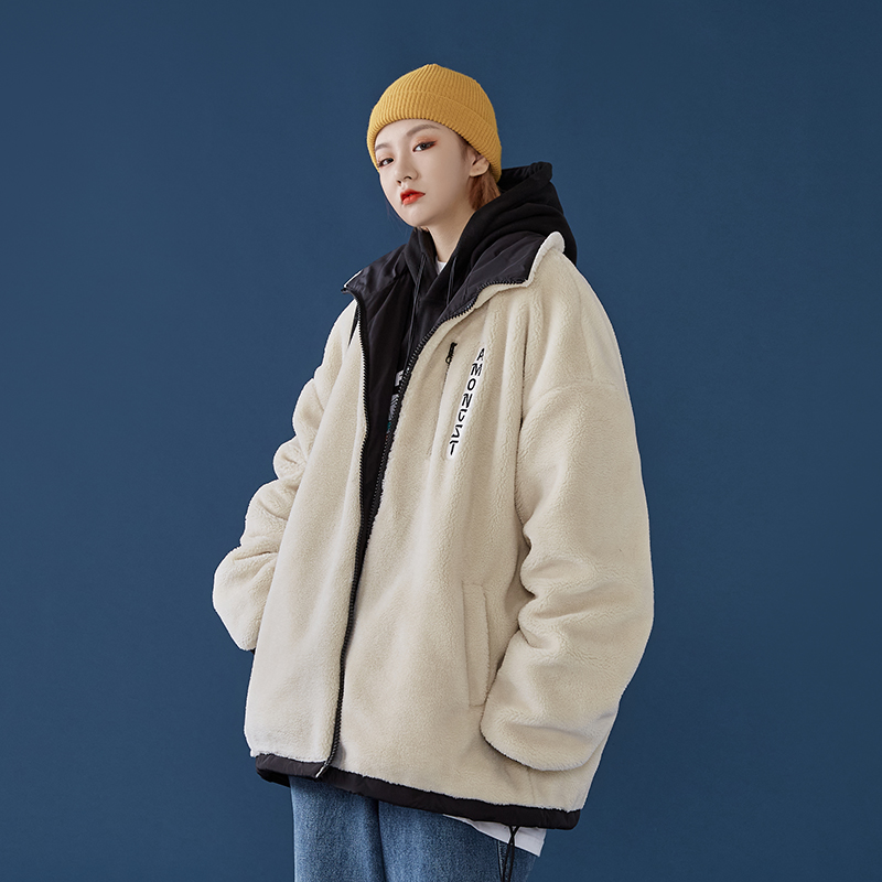 Autumn and winter lamb wool thickened coat polyester fiber